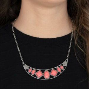 Paparazzi Emblazoned Era Pink Necklace and Earring Set